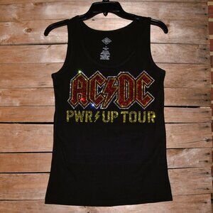 AC/DC Rhinestone bling sleeveless tank XS, S, M, L, XL, XXL 1X 2X 3X 4X 5X